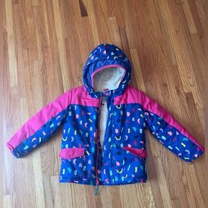 Cat & Jack Girls Heavy Weight Ski Jacket Size 6 Confetti Design
